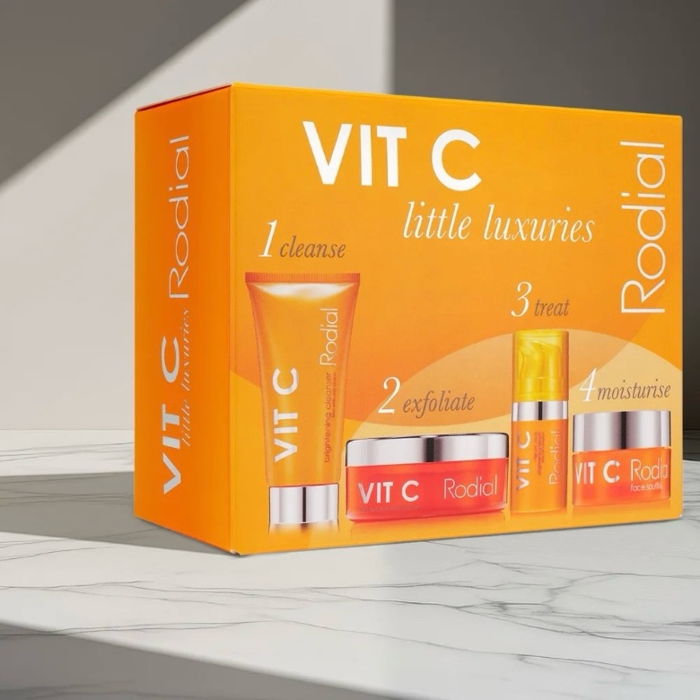 4 Pc Rodial Vitamin C Little Luxuries Set Cleanser Serum Moisturizer Exfoliation